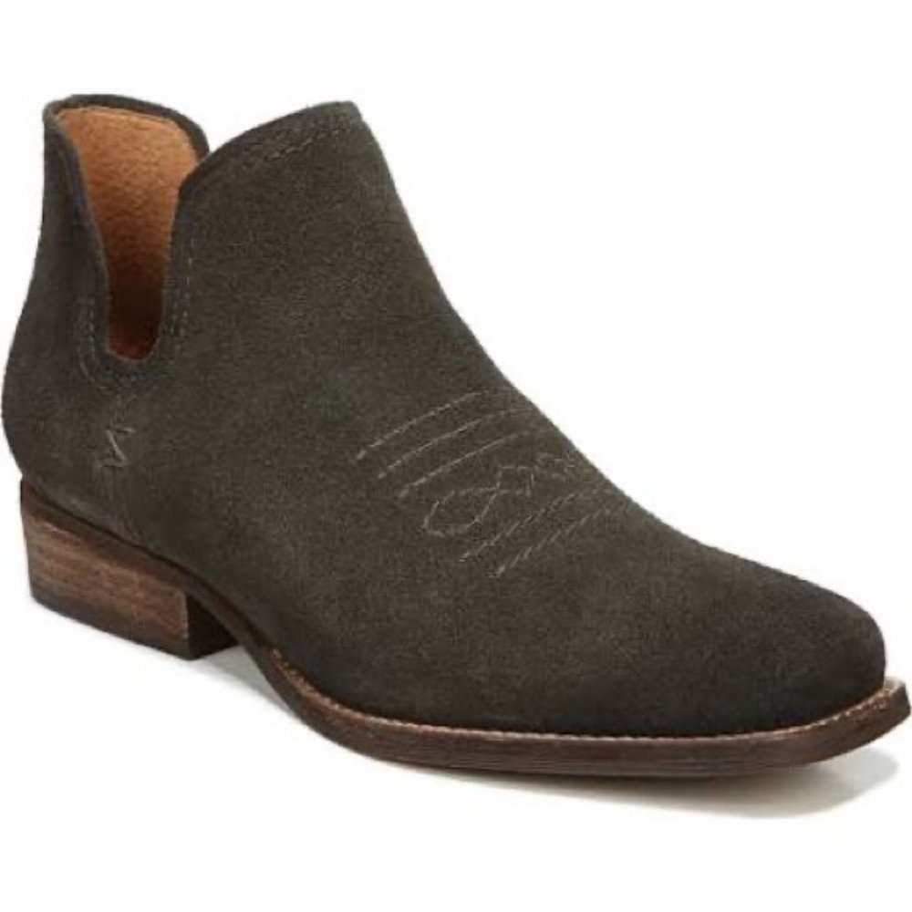 NWT - Zodiac Agatha Booties, Olive Suede, square toe, size 9 - Picture 1 of 10